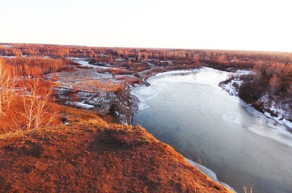 Вид с Кулайки в лучах заходящего солнца. Поздняя осень