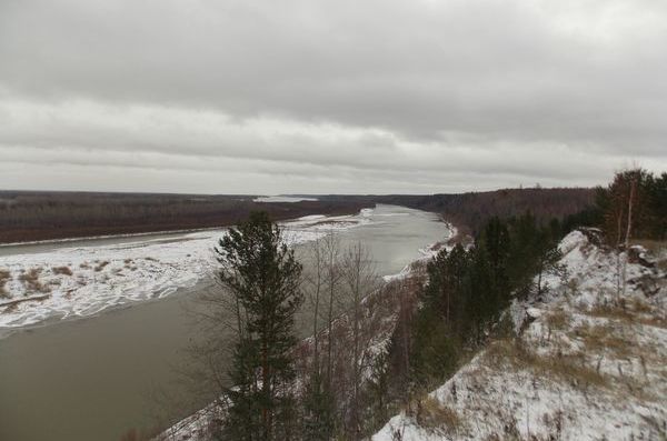 Вид с Обского яра в сторону устья ручья Сарафановка